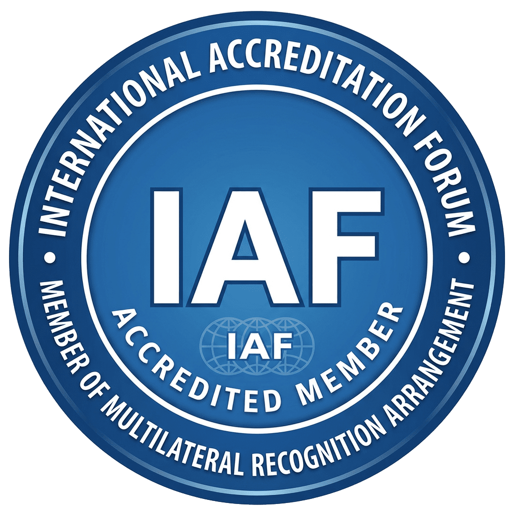 IAF Accredited Member logo: International Accreditation Forum